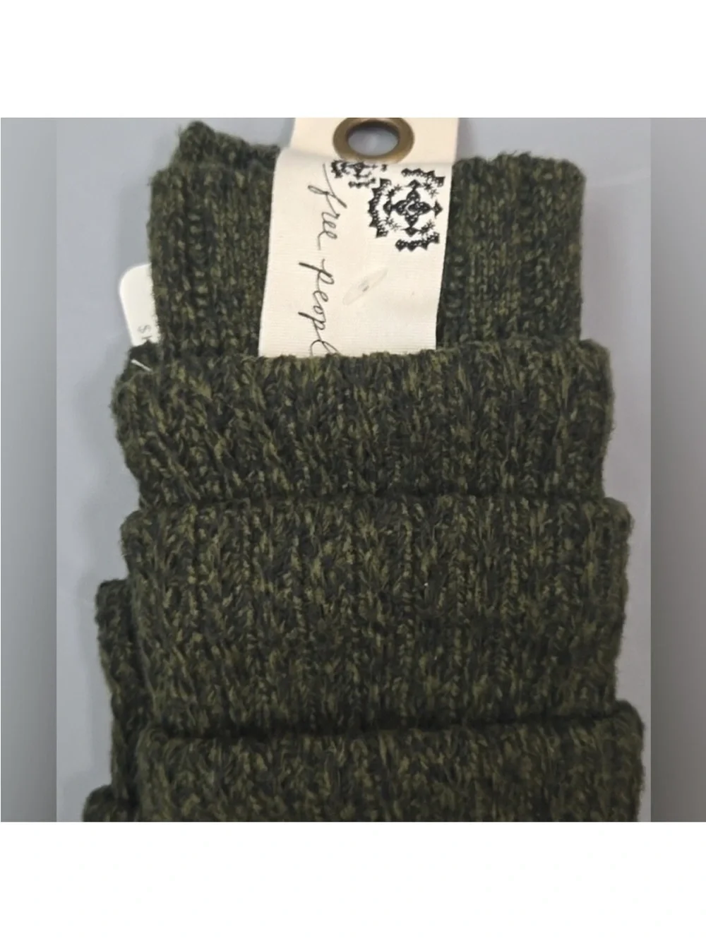 Free People: Staple Slouch Socks in Heritage Green. NWT